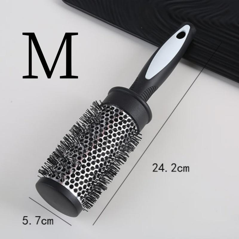 Runder Lockenroller Kamm Haarstyling Nylonbürste Thermisches Aluminiumrohr Zylinder Haarkamm für Frau Mann Haare föhnen und trocknen