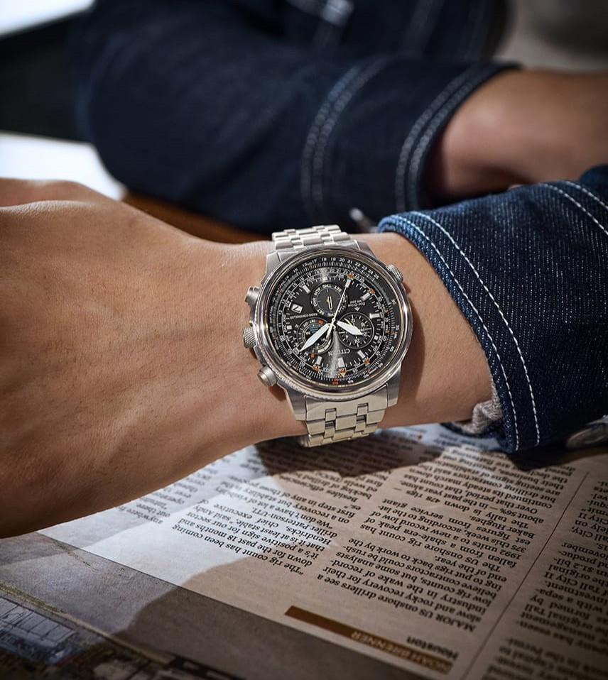 Citizen Promaster Sky Perpetual World Time 20ATM SS Zegarek Męski CB5861-59E