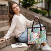  Cute Bunny Floral Tote Bag Portable Casual Handbag for Daily Use