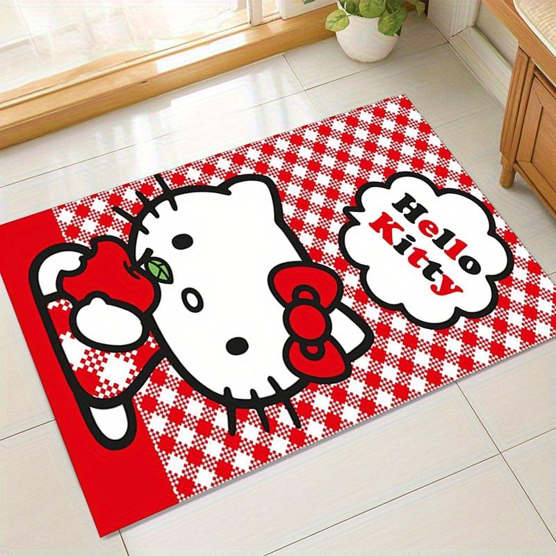 

1 шт. Коврик в красную клетку Hello Kitty - Идеально подходит для домашнего декора, офисного ковра, использования на улице или в качестве подарка!z2742 60cm by 90cm
