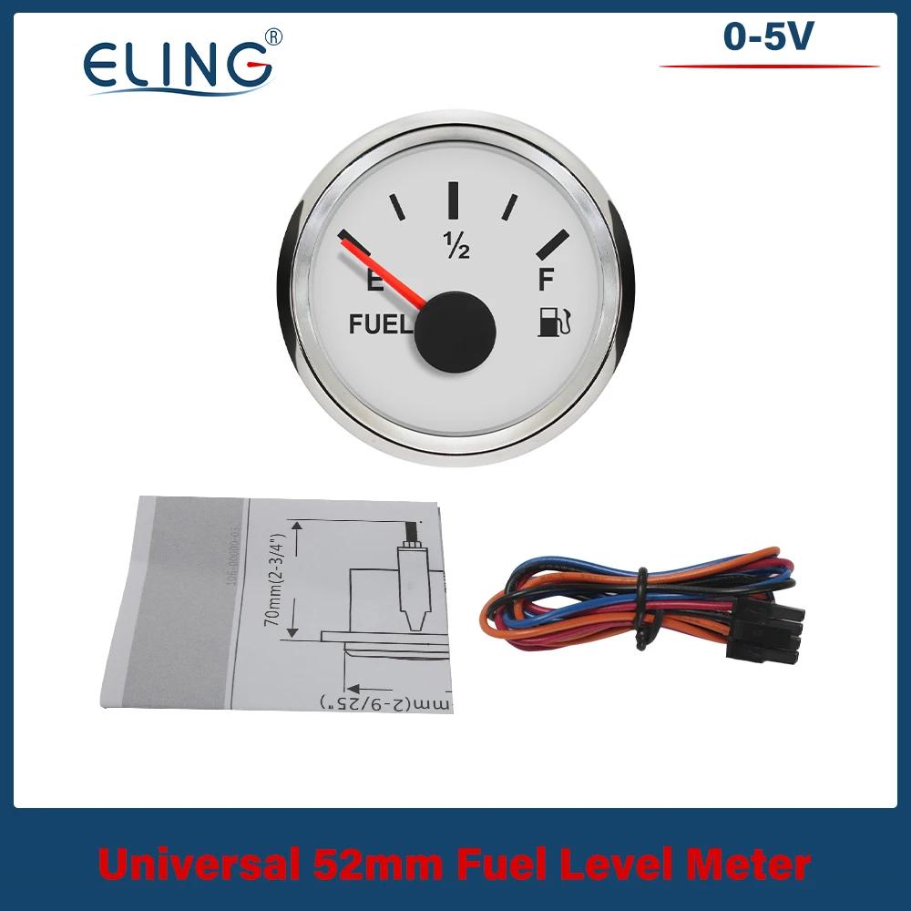 ELING 52mm (2'') Signal 0-5V Fuel Level Gauge Fuel Gauge with Red Backlight Working Volt 12V 24V for Car Boat VAN