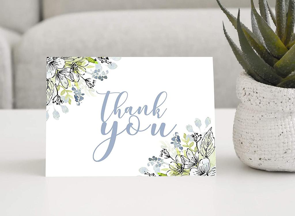 Drága szuvenír babazuhany köszönőlevelek Hajtogatott üres üdvözlőlap fehér borítékokkal - 36