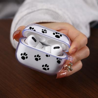 Dog Paw Print Headphone Cover for AirPods Pro2/Pro3/Pro Anti Drop Headphone Cover for AirPods 4/3/1/2 Shock-absorbing