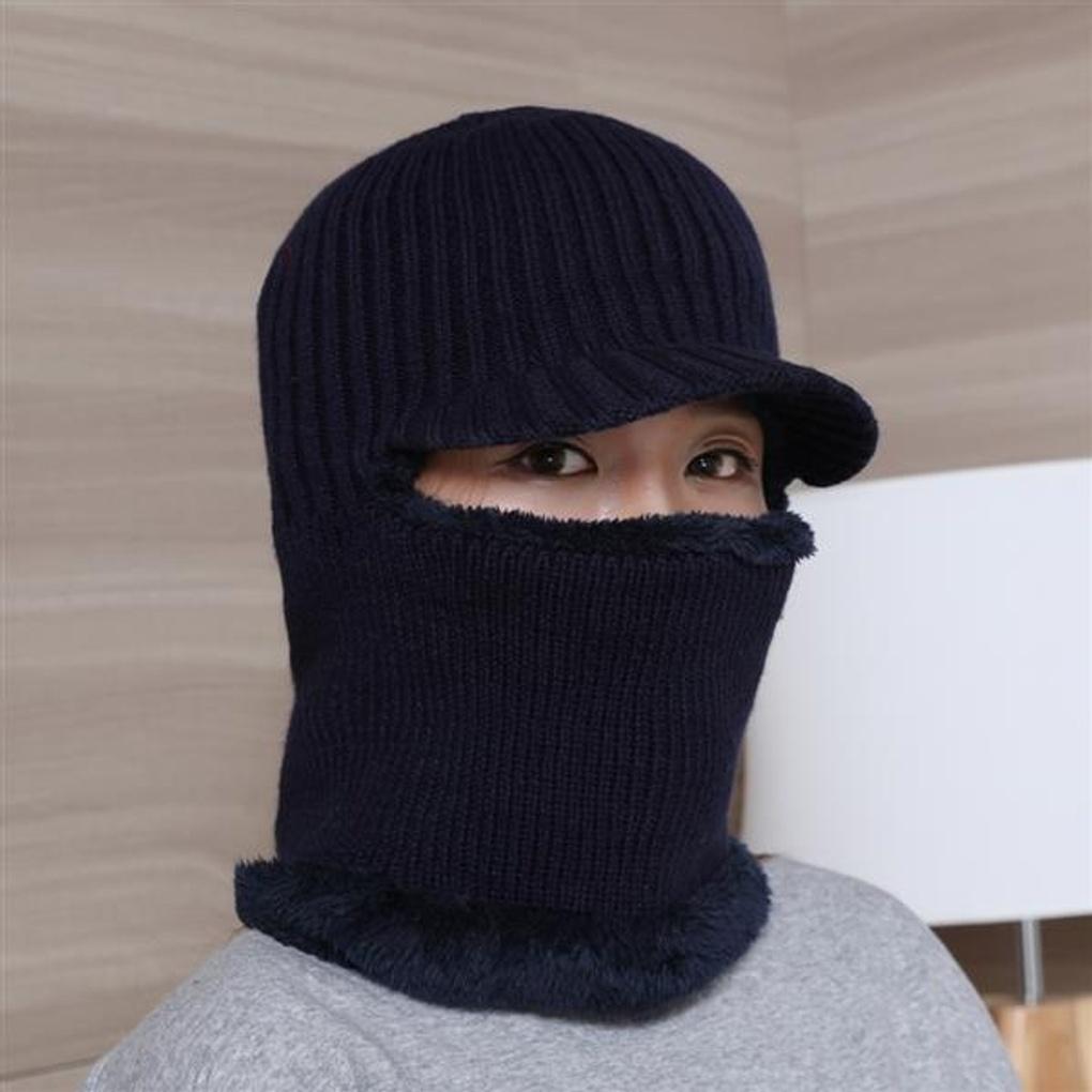 Rasse Nackenwärmer Pelzmütze (Marine)/Wintermütze