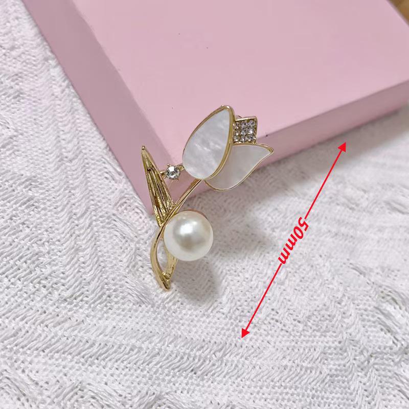 High-End Tulpen Strass Brosche und Schalspange