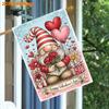 1pcs, Happy Valentine's Day, Gnomes, Love Balloons and Gifts, Rose Patterns (1) - Flagdouble-sided Garden Flag Courtyard Decoration, Outdoor Decoratio
