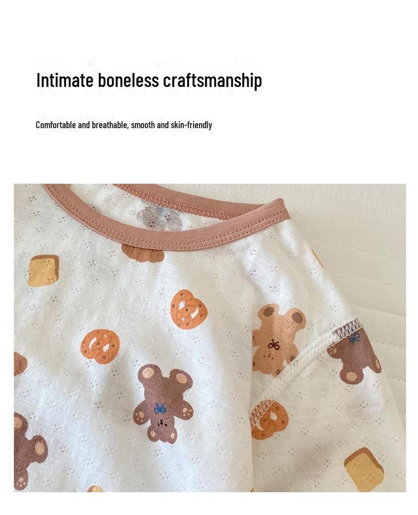 Çocuk Yazlık Klima Pijama Takımı: Hafif Pamuk, 3/4 Kollu ve Pantolonlu, Erkek Çocuk Baskıları, Kız Çocuk Pijamaları