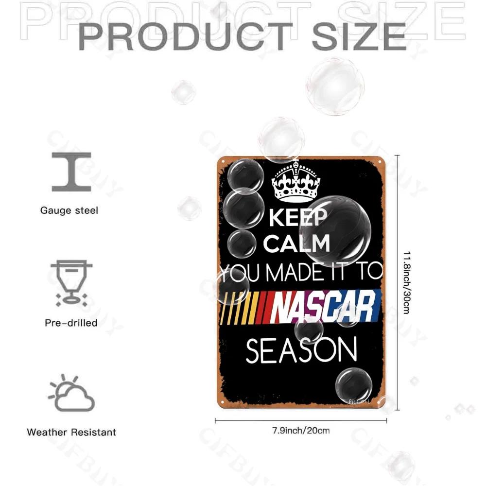 

1 шт. Винтажный металлический знак сезона NASCAR, настенное искусство из алюминия. Простая установка, долговечность для гаража. Идеальный гоночный декор для преданных фанатов. 20x30cm белый