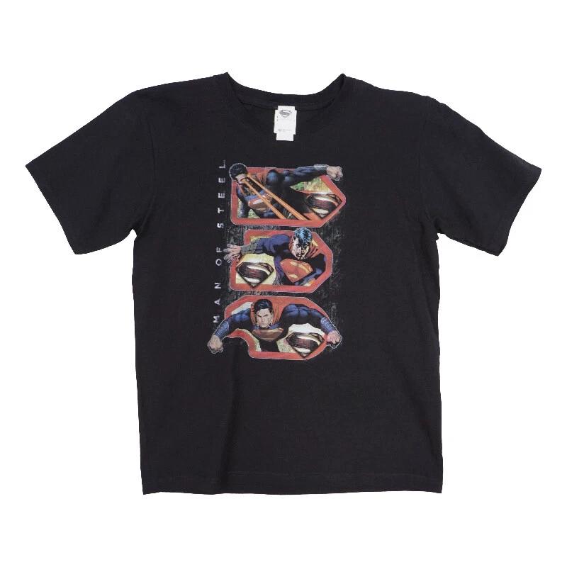 Superunisex Boys Youth Unisex Of Steel Black T Shirt S