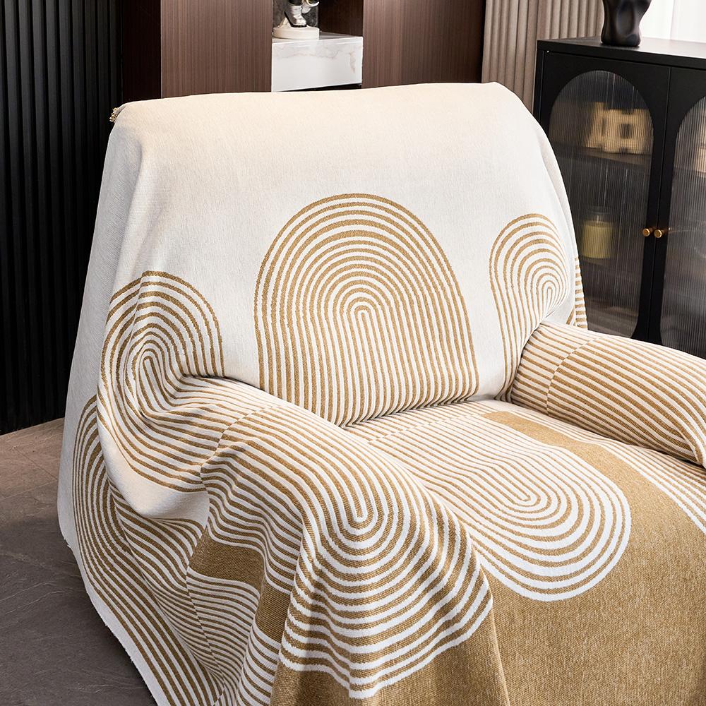 1 Pc Soft and Comfortable Bohemian Sofa Cover - Anti Slip Furniture Protection Blanket with Fashionable Tassels - Perfect for Be