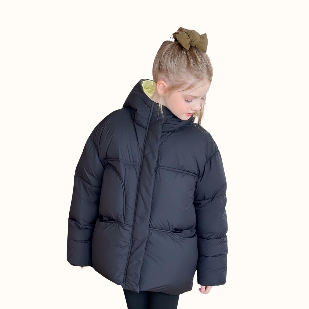 

Yuchen Girls Hooded Down Jacket - 2025 Winter Collection: Warm, Versatile Children s Outerwear Size 100 чорний