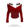 Women's Modal Cotton Lace Layer Long Sleeve Faux Two-Piece T-Shirt for Autumn