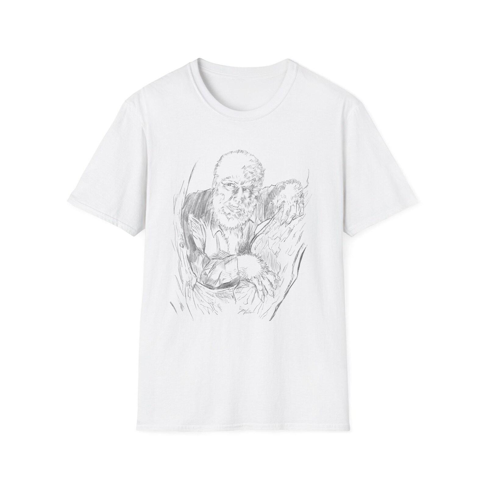 Wolf Man Horror Movie T-Shirt, Lon Chaney Jr, Vintage Film Tee S