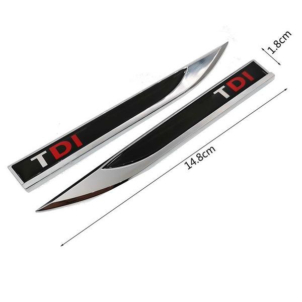 TDI Logo 3D Epoxy Car Badges 1 Pair Metallic Stickers Car Emblem Stickers For  Polo Golf 6 Passat B6 T5 TSI, Auto Accessories