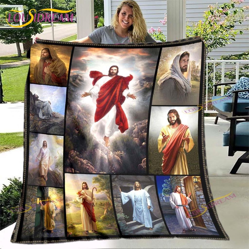 Jesus Blanket Virgin Mary Blanket Flannel Blanket Super Soft Throw Blankets for Bedroom Couch Sofa Gift Tv Blanket Bedding