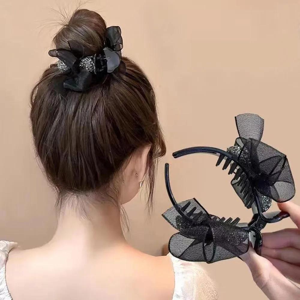 Thin updo hair clip, hair band, wide ribbon, wide bob hair clip, painless half-updo bob hair clip, bun hair clip