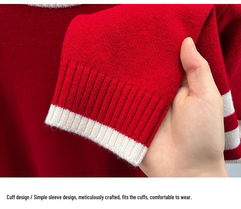 European Style Men's Striped Slim Fit Round Neck Sweater - Trendy Brand Knitwear, Long Sleeve Casual Base Layer Shirt