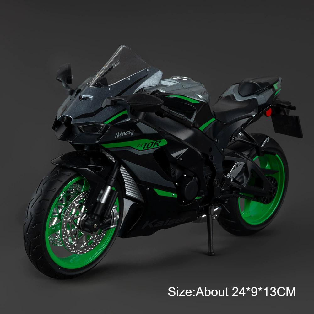 1:9 Honda CBR1000 Kawasaki ZX-10R Motorcycle Model Toy Alloy Diecast Wheel Steering Shock Absorption Models for Boys Gifts