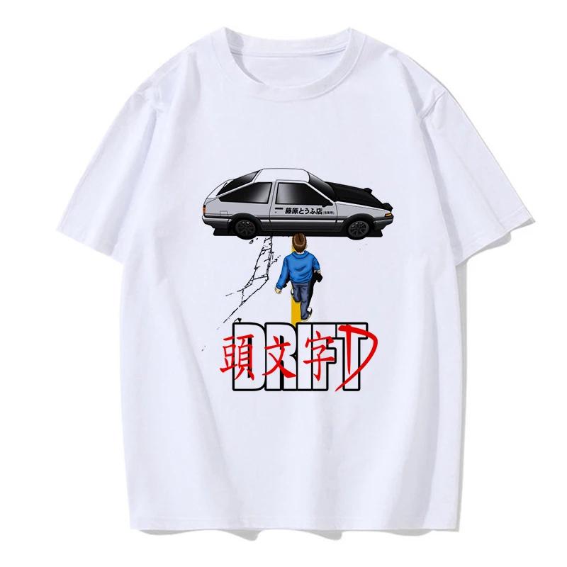 Japanischer Anime Cartoon Gothic Redsuns EU Größe Top Initial D T-Shirt Herren Grafik T-Shirt AE86 Lustig Harajuku Manga T-Shirt Herren