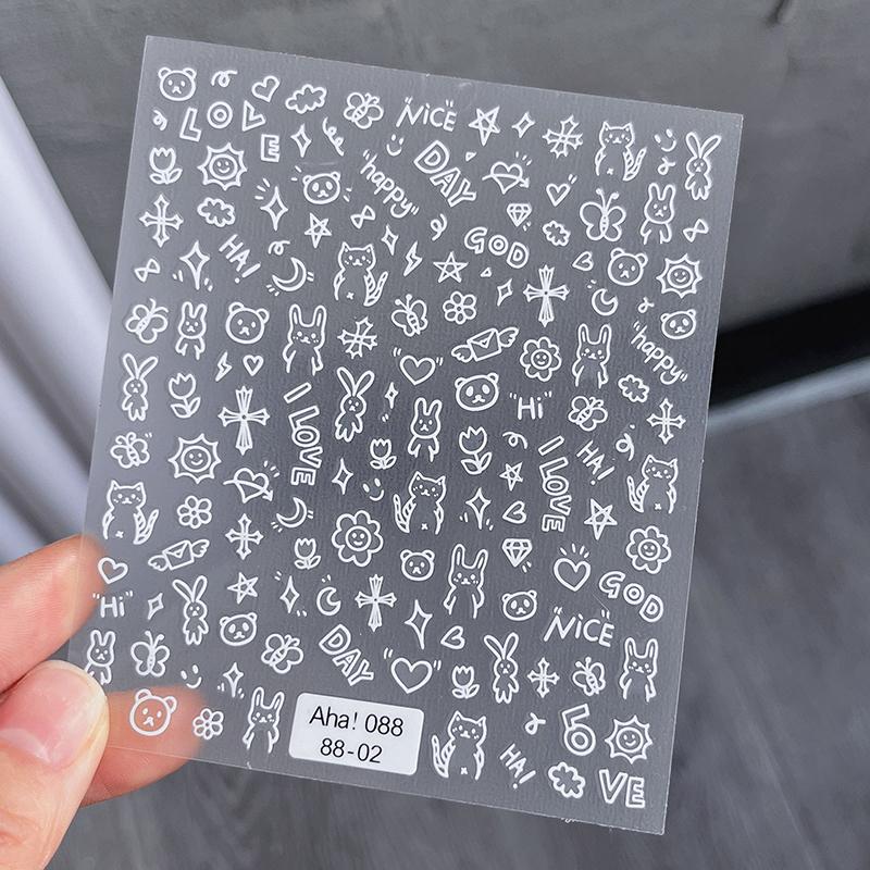 

3D Мультяшный Рельеф Граффити Наклейка для Ногтей Маленький Узор Декоративная Наклейка Наклейки для Нейл-арта Инструмент для Маникюра Шармы для Маникюра Декаль as the picture