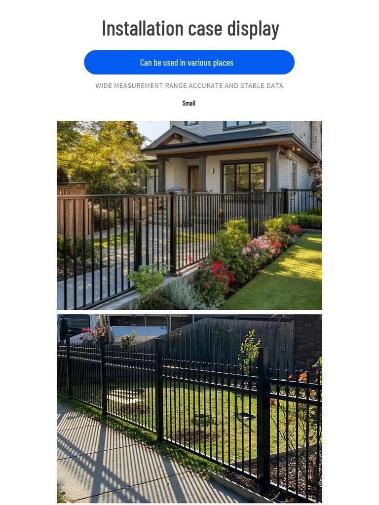 Wrought Iron and Zinc Steel Outdoor Courtyard Protective Fence and Gate Railing.
