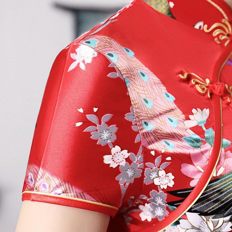 12 Colors Elegant Chinese Cheongsam Dress Women's Traditional Chinese Dress Qipao Costume