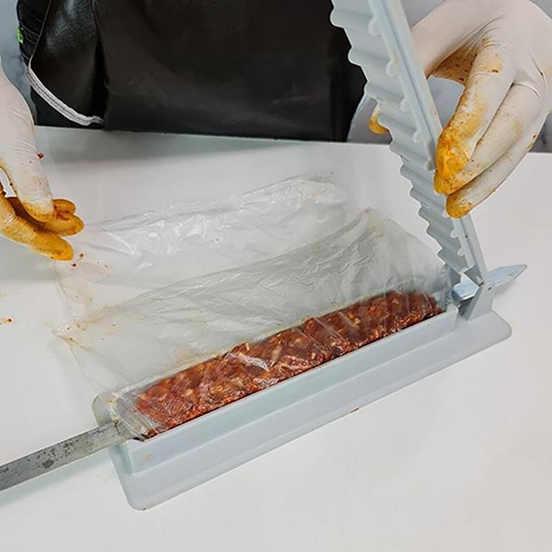 Single Row Kebab Maker Bbq Meat Skewer Machine Kebab Press Maker Reusable Plastic Bbq Skewer Maker Kebab Preparation Bbq Tool