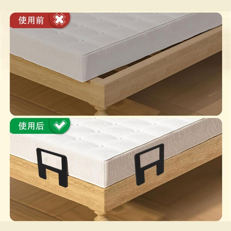 Not Shifts Bed Frame Brackets Strong Metal Plates Mattress Anchors Hardware for Permanent Mattress Positioning