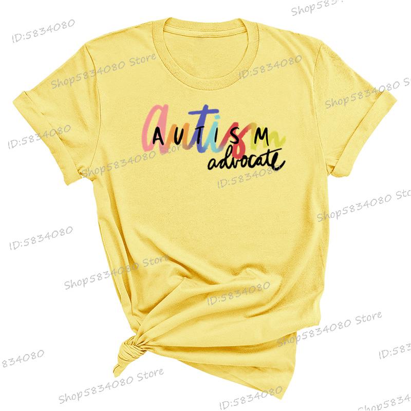Autism Advocate Shirt Special Ed Gift Crew Neck Clothing Autism Awareness Graphic T Shirts Women Proud Mom Short Sleeve Tshirt
