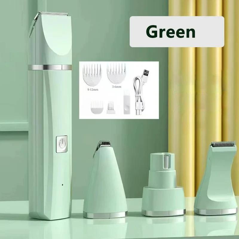 4-in-1 Multifunktionale Elektrische Hundehaarschneidemaschine für die Fellpflege Akku-Rasierer Trimmer Geräuscharmes Haustierwerkzeug