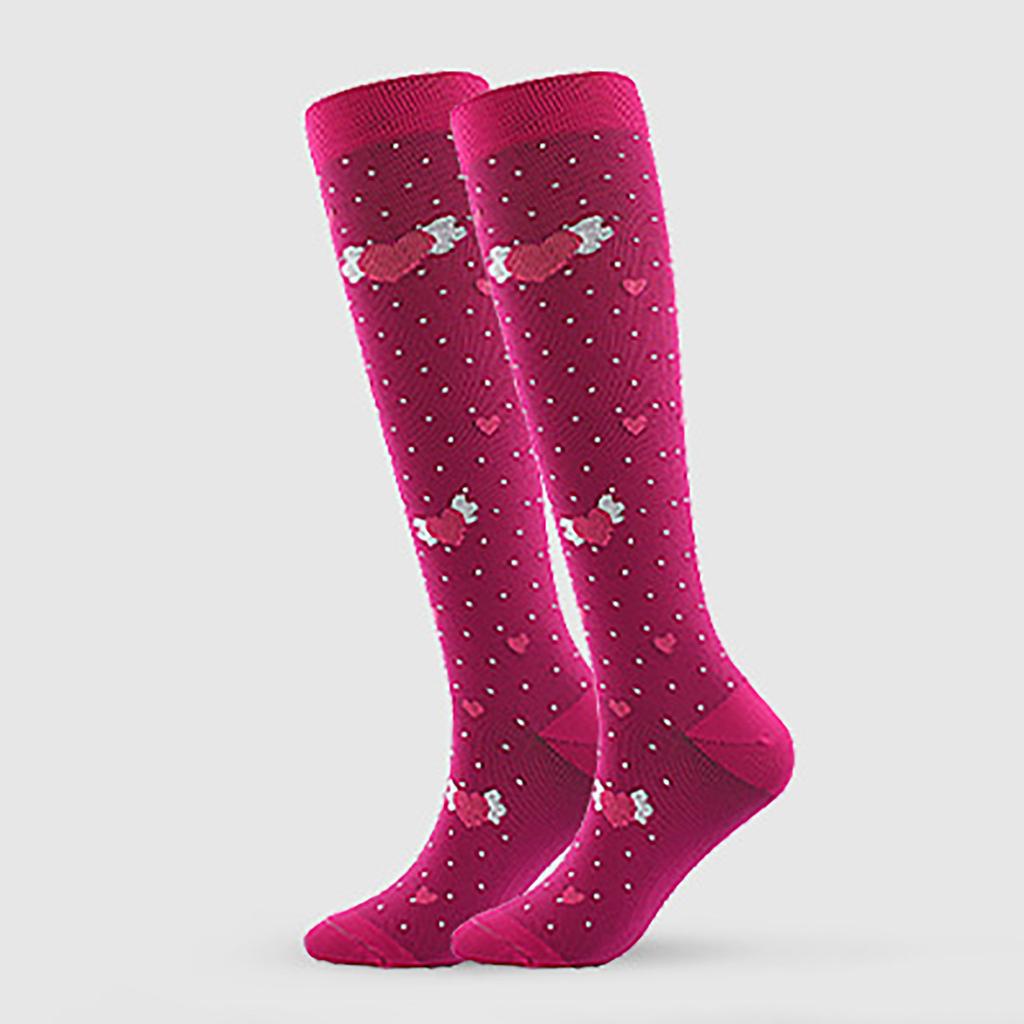 Damen Absorb Sweat Cartoon Print Nylon Long Tube Kompression Outdoor Sportsocken