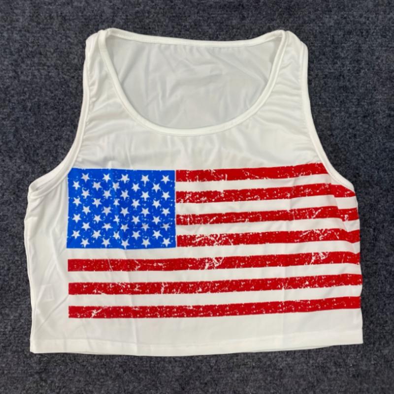 

Европейский и американский летний женский принтный пуловер, повседневная облегающая майка без рукавов S белый