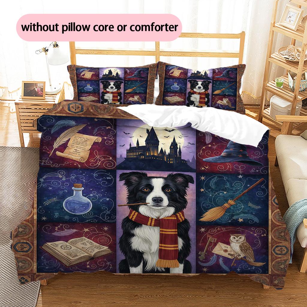 Cartoon Pattern Bedding Quilt Set Quilt Cover Pillowcase Home Decoration Birthday Gift (1 * duvet cover + 2 * pillowcase, without core)