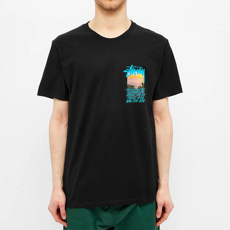 Stussy Clear Day Graphic Short Sleeve American Vintage T-Shirt Unisex Tops Black 1904502-BLACK