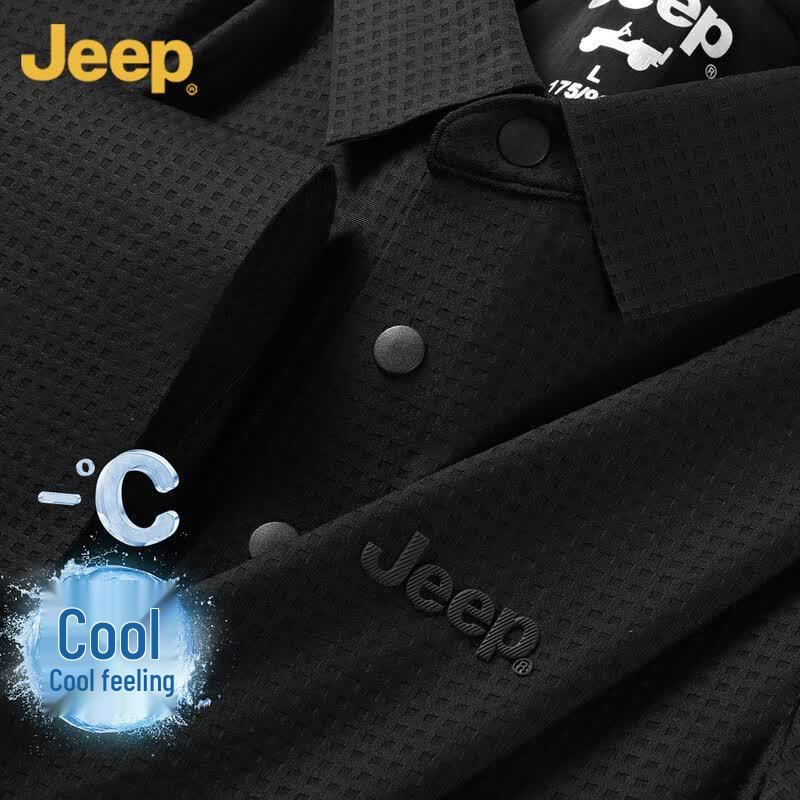 Мужская эластичная футболка-поло JEEP Ice Cool 3XL чёрный
