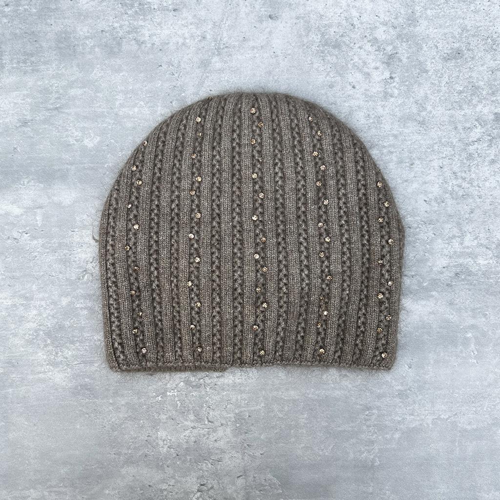 Rabbit Fur Hat Female Winter Hot Drill Thickened Warm Wool Hat Knitted Hat Stack Hat Winter Ski Hat