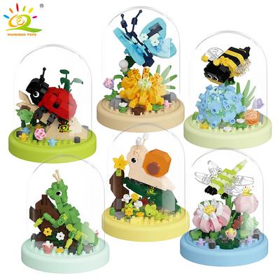 Non-Toxic Moc Insect And Flower Display Box Micro Building Block Butterfly Mini Diamond Model Brick Toy For Children Desk Decor.