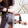 Sleek Keychain Adornment With Adjustable Wristband Leather Scrunchie Keychain Elastic Wrist Strap For Women