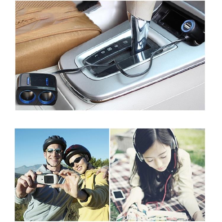 Car Charger Adapter Single USB Quick Charging Car Power  Socket Splitter with LED Light for Tablets Phones