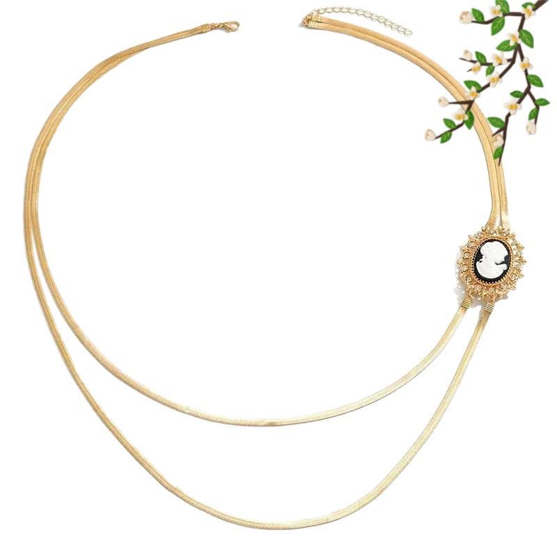 TEMU Fashionable Exaggerated Snake Chain Pendant Necklace