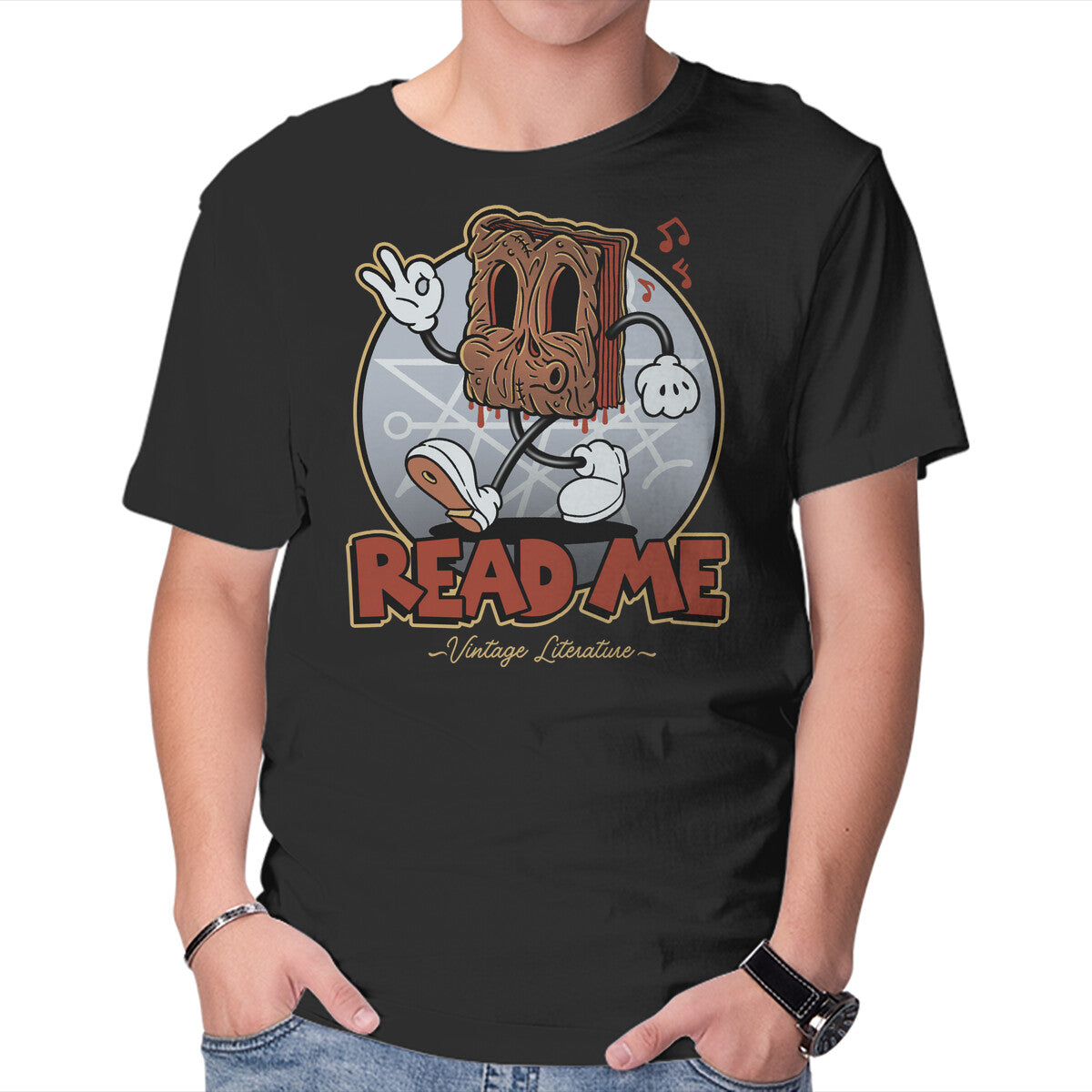 Unisex Crew Neck T-Shirt Read Me Graphic Short Sleeve Casual Tee XS
