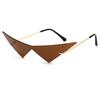 OEC CPO Übergroße Cat-Eye Randlose Sonnenbrille Damenmode Einstückige Gläser Sonnenbrille Weiblicher Trend Dreieckige Brillen Herren UV400