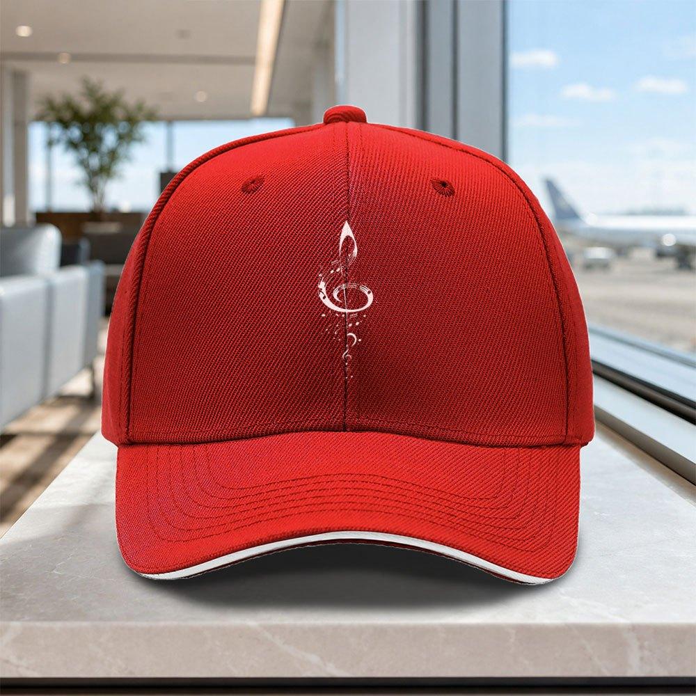 Adjustable Treble Clef Musical Note Baseball Cap for Unisex Women Lightweight Printed Hat for Outdoor Weddings Parties