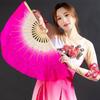 17/20cm Half Circle Silk Veil Pairs Chinese Short Bellydance Fan Multicolors Bamboo Fans