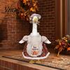 Polyester Goose Outfits for Thanksgiving Porch 23" Statue, Fall Maple Leaf Autumn Decor Courtyard Geese Pumpkin Clothes, Costume Yard Patio