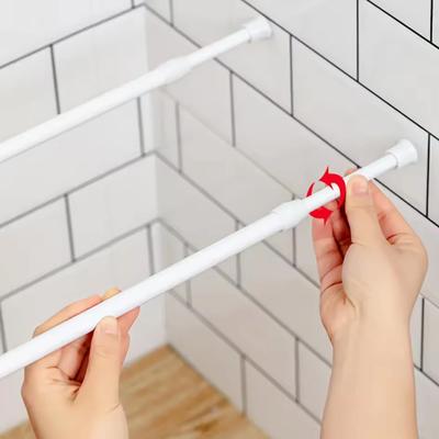 30cm Adjustable Metal Curtain Rod Spring Loaded Extendable Telescopic Poles for Bathroom Bar Shower No Drilling Hanging Rods
