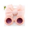 New Fashion Baby Headband Sunglasses Set Big Bow Princess Head Band for Girls Accessories Kids Sunglasses for Beach Trave 0-4Y