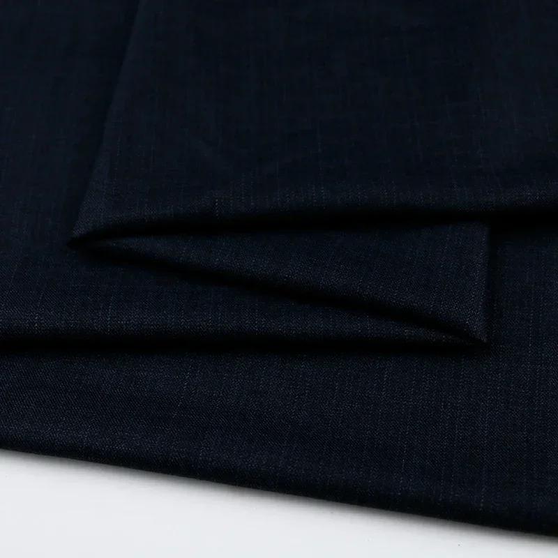 100x150cm Dark Patterned Thin Anti-wrinkle Suit Fabric for Clothes Vest Trousers Sewing Checkered Striped Cloth Black Blue