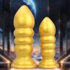 Golden Mushroom Irregular Dildo Beads for Men & Women - Threaded Anal Dilator Adult Toy