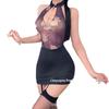Plus Size Sheer Cheongsam Lingerie - Deep V Temptation for Curvy Figures